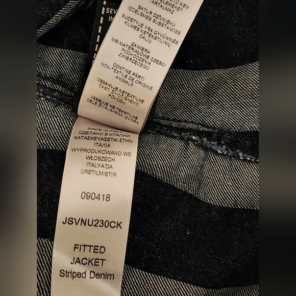 NWT 7 FOR ALL MANKIND x MARQUES ALMEIDA Linen Cotton Striped Denim Crop Jacket - Picture 5 of 10